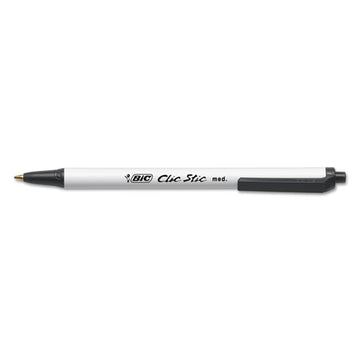 BIC® Clic Stic Ballpoint Pen Value Pack, Retractable, Medium 1 Mm, Black Ink, White Barrel, 24-pack freeshipping - TVN Wholesale